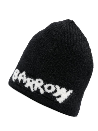 Shop Barrow Logo-embroidered Pull-on Beanie In Black
