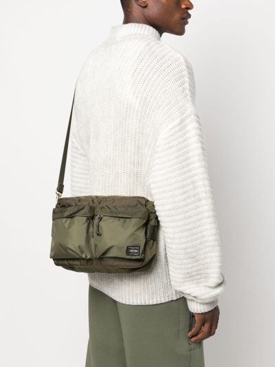 Porter-yoshida & Co Logo-patch Shoulder Bag In Green