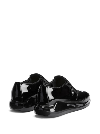 Shop Giuseppe Zanotti Conley Patent-finish Zip-up Sneakers In Black