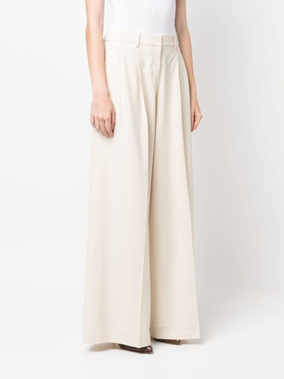 Shop Theory Pleated Palazzo Trousers In Neutrals