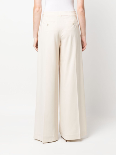 Shop Theory Pleated Palazzo Trousers In Neutrals