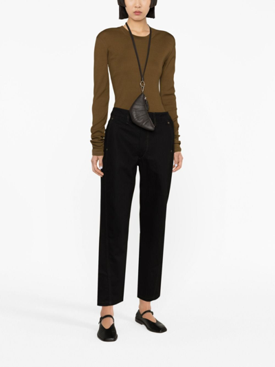 Lemaire Twisted Cotton Pants In Black
