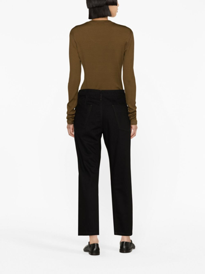 Shop Lemaire Twisted Cropped Jeans In Black