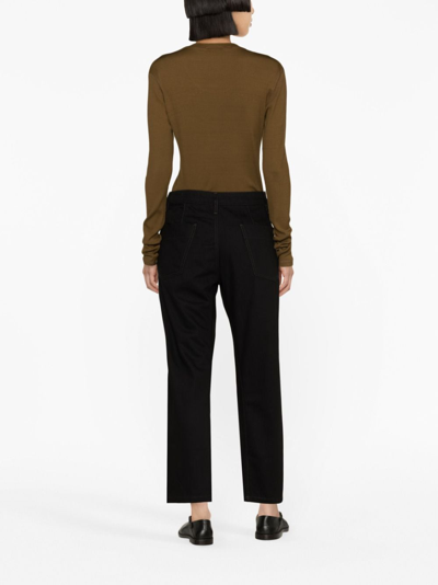 Lemaire Twisted Cotton Pants In Black