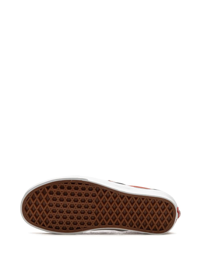 Vans Classic Slip On Checkerboard Low-top Sneakers In Red