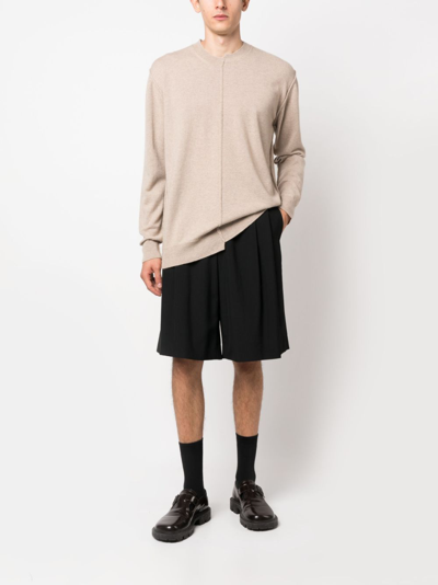 Shop Uma Wang Exposed-seam Cashmere Jumper In Neutrals