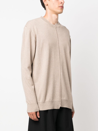 Shop Uma Wang Exposed-seam Cashmere Jumper In Neutrals