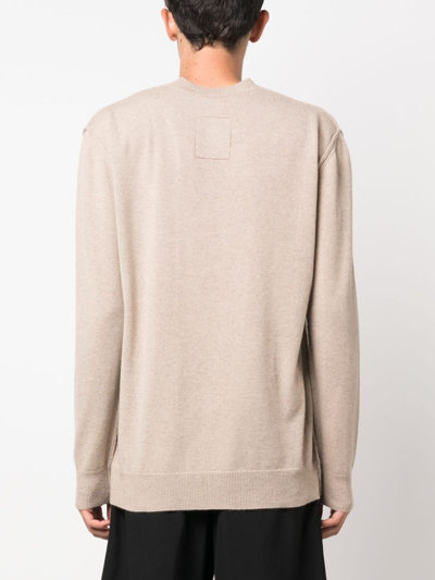 Shop Uma Wang Exposed-seam Cashmere Jumper In Neutrals