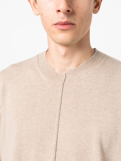 Shop Uma Wang Exposed-seam Cashmere Jumper In Neutrals