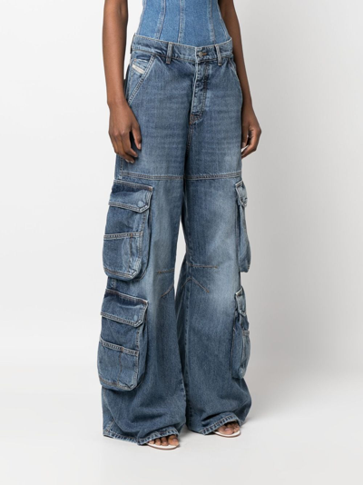 Diesel 'd-sire' Cargo Jeans In Blue