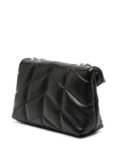 Shop Saint Laurent Puffer Toy Quilted Shoulder Bag In Black