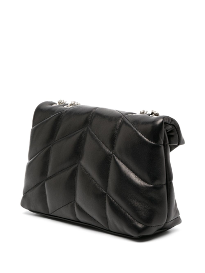 Saint Laurent Lou Puffer Toy Ysl Crossbody Bag In Quilted Leather In Black