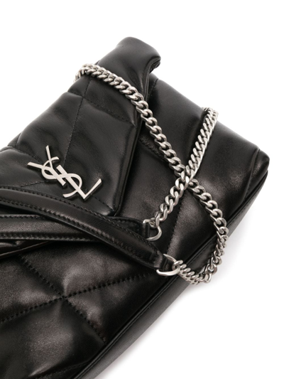 Saint Laurent Lou Puffer Toy Ysl Crossbody Bag In Quilted Leather In Black