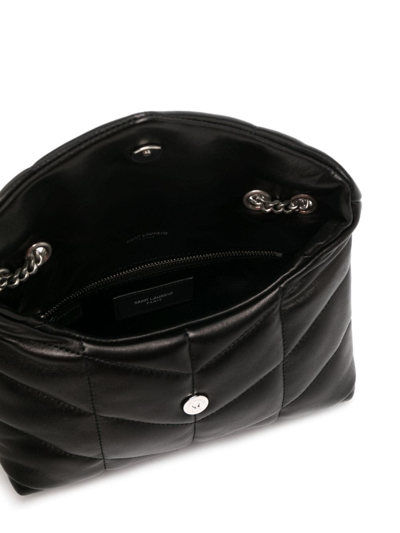 Saint Laurent Lou Puffer Toy Ysl Crossbody Bag In Quilted Leather In Black
