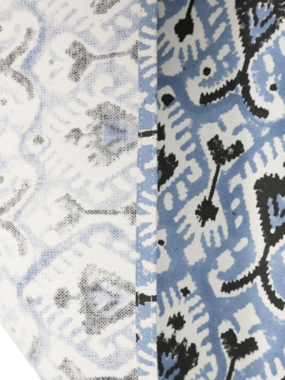 Shop Les-ottomans Abstract-print Cotton Placemats (set Of Four) In Blau