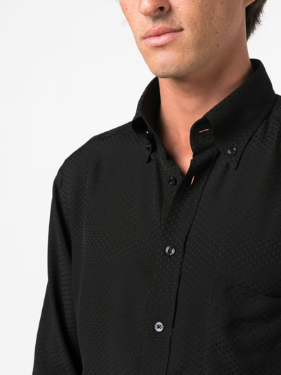 Shop Tom Ford Polka-dot Print Shirt In Schwarz