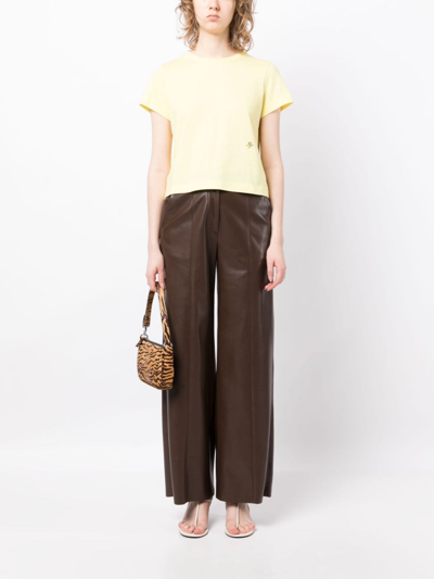 Rejina Pyo Cropped Short-sleeve T-shirt In Gelb