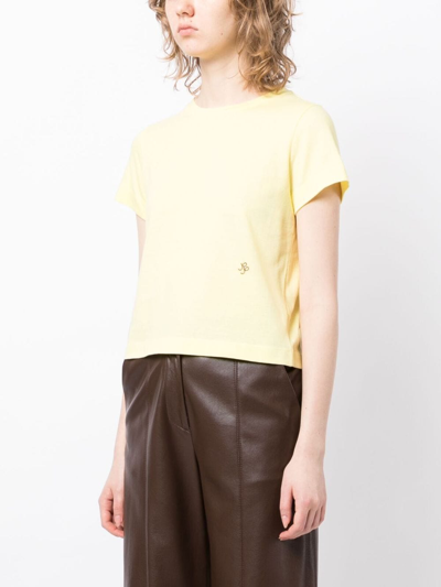 Rejina Pyo Cropped Short-sleeve T-shirt In Gelb