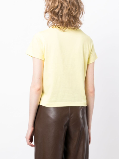 Rejina Pyo Cropped Short-sleeve T-shirt In Gelb