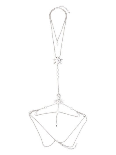 Shop Rabanne Crystal-embellished Body Chain In Schwarz