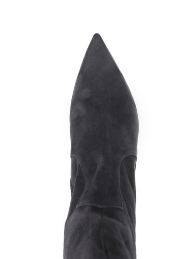 Shop P.a.r.o.s.h Stivale 80mm Suede Ankle Boots In Grau