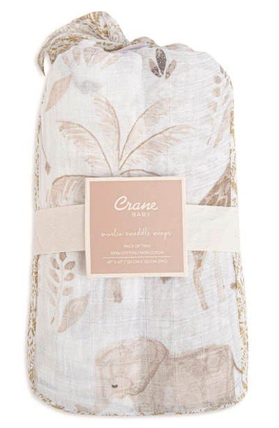 Crane Baby 2-pack Assorted Swaddle Blankets In Multi