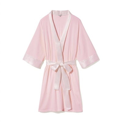 Shop Pj Harlow Shala Rib Knit Camono Robe In Blush In Pink