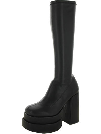 Shop Steve Madden Womens Caual Block Heel Knee-high Boots In Black