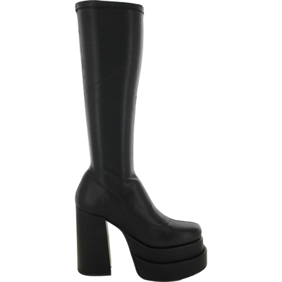 Shop Steve Madden Womens Caual Block Heel Knee-high Boots In Black