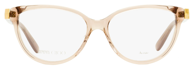 Shop Jimmy Choo Women's Cat Eye Eyeglasses Jc226 Fwm Nude 53mm In Beige