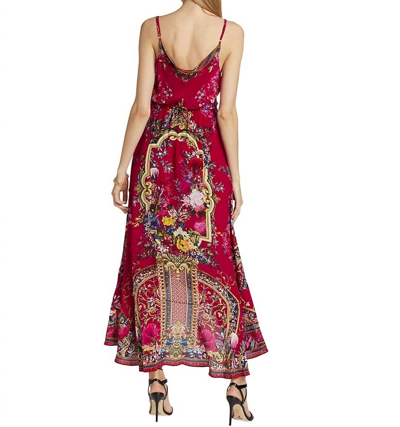 Shop Camilla Draped Beaded Maxi Wrap Dress In Blooms In Multi