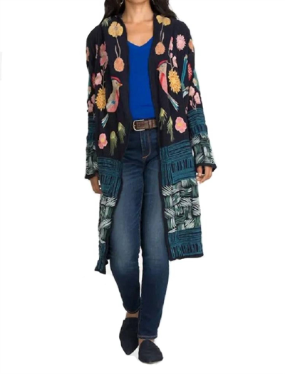 Shop Johnny Was Bennie Duster Cardigan In Navy In Blue