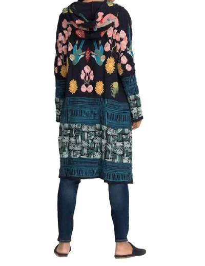 Johnny Was Bennie Duster Cardigan In Navy In Blue