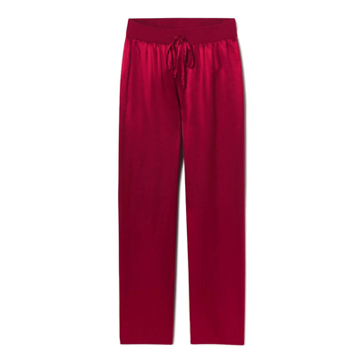 Shop Pj Harlow Jolie Satin Pant With Draw String In Red