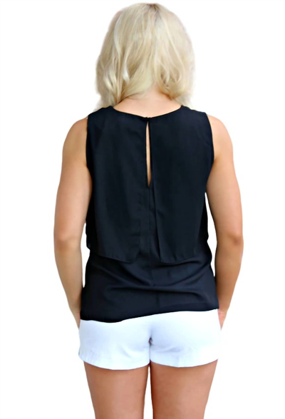 Thml Sleeveless Blouse With Flat Ruffle In Black
