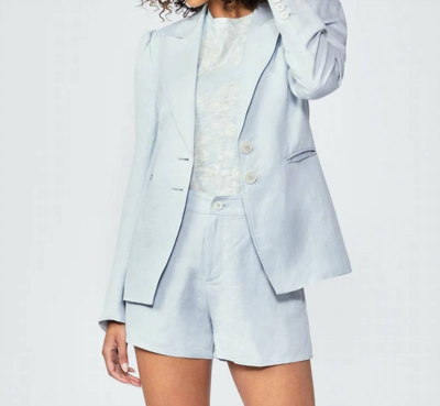 Shop Paige Chelsee Puff Sleeve Blazer In Dove Grey In Blue