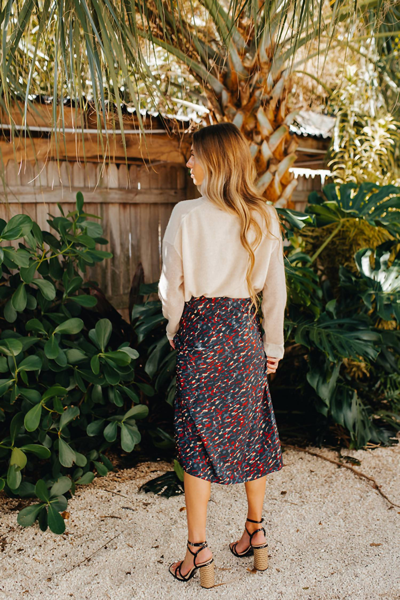 Ba&sh Phoebe Print Midi Skirt In Nuit In Multi