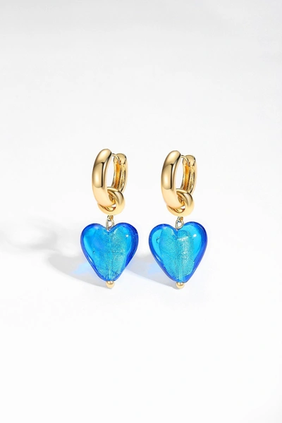 Classicharms Women's Esmée Sky Blue Glaze Heart Dangle Earrings In Blue