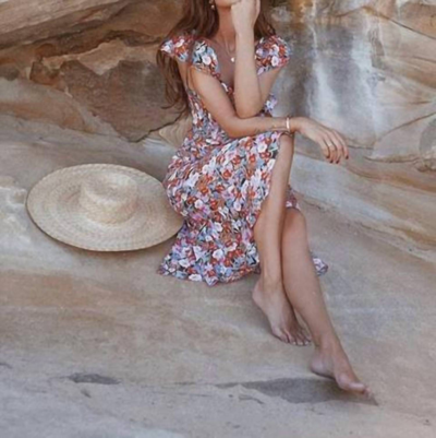 Talulah Cloud Nine Midi Dress In Colourful Fields In Multi