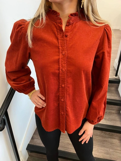 Shop Another Love Charlote Button Up Top In Red