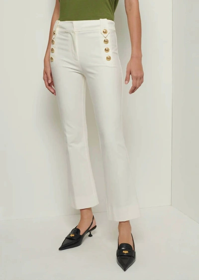 Derek Lam 10 Crosby Robertson Cropped Flare Trousers With Sailor Buttons In White