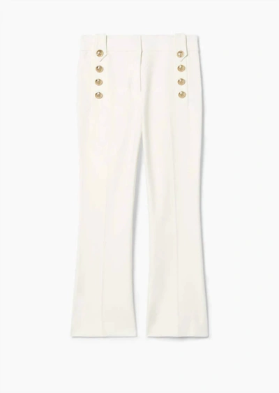Derek Lam 10 Crosby Robertson Cropped Flare Trousers With Sailor Buttons In White