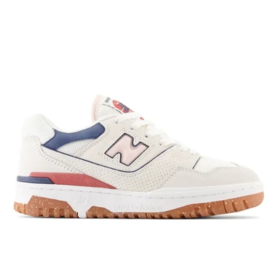 Shop New Balance Women's 550 In White/pink/red