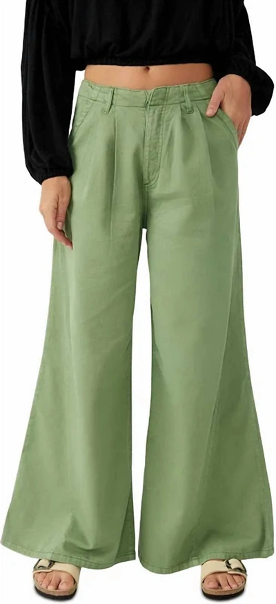 Shop Free People Wide Leg Pant In Olive In Green
