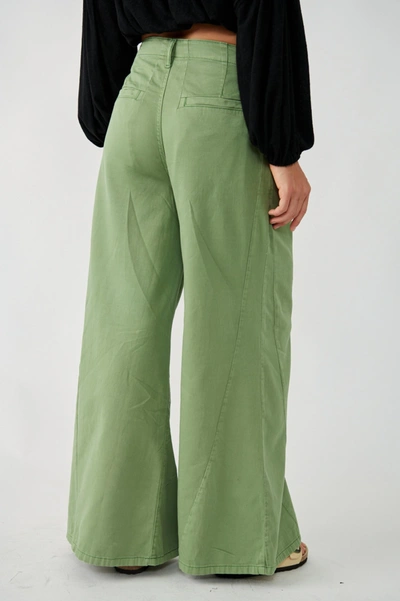 Shop Free People Wide Leg Pant In Olive In Green