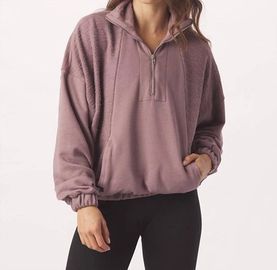 Glyder Complex Quarter Zip In Lavender Bark In Pink