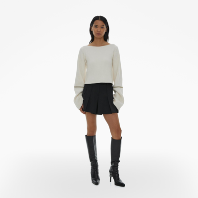Shop Helmut Lang Linda Cropped Sweater In Ivory