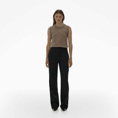 Shop Helmut Lang Cropped Sweater Vest In Fawn