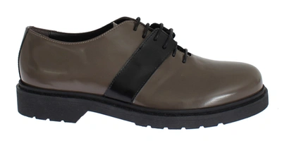 Shop Ai _ Leather Laceups Women's Shoes In Grey