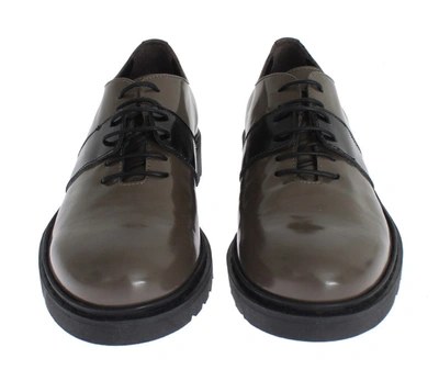 Shop Ai _ Leather Laceups Women's Shoes In Grey